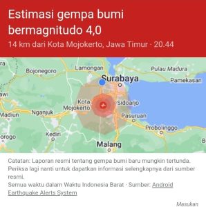 Gempa Mojokerto Terasa Nyuuut.