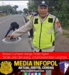 Respon Curhatan Warga, Polres Ngawi Tandai Jalan Berlubang Untuk Keselamatan Lalulintas