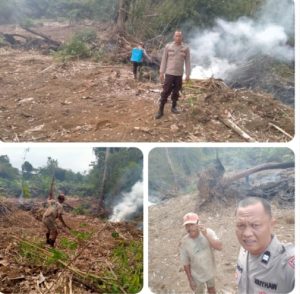 Lahan Satu Hektare Terbakar, Polsek dan Relawan Redkar Berhasil Jinakkan Api