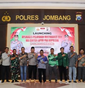 Polres Jombang Launching Aplikasi E-Pelayanan Masyarakat dan WhatsApp Center ‘Lapor Pak Kapolsek’