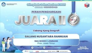 Galang Nusantara, Siswa SMA Negeri 2 Jombang Raih Juara II Nasional OSN 2025 Bidang Geografi