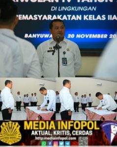 Tandatangani Perjanjian Kinerja, Jajaran Lapas Banyuwangi Komitmen Wujudkan Target Kinerja