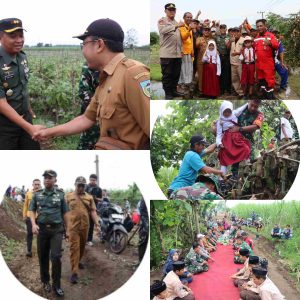 Dandim 0809/Kediri Tinjau Pembangunan Jembatan Gantung Garuda di Desa Keling