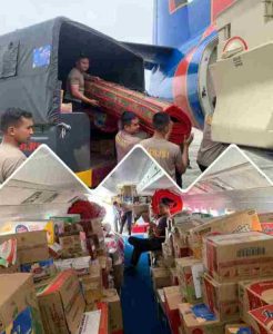 Polri Kembali Saluran 2,1 Ton Bantuan Logistik Ke Aceh Tengah