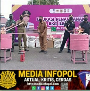 Bersama Pemerintah Kabupaten Jember, Bea Cukal Musnahkan Barang Kena Cukai llegal Senilai Ratusan Juta Rupiah