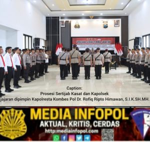 Sejumlah Jabatan Strategis di Polresta Banyuwangi Berganti, Kapolresta Tekankan Profesionalisme dan Pelayanan Publik
