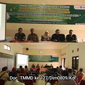 TMMD ke-127 Kodim 0809/Kediri Beri Penyuluhan Hukum, Wujudkan Masyarakat Desa Tertib Hukum
