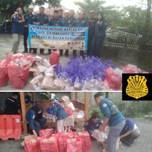 Anggota Polsek Ngraho Kawal Pembagian 500 Paket Takjil oleh Radar Ngraho Bersama AWPI DPC Bojonegoro