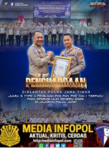 Kapolres Jember AKBP Bobby Adimas Condroputra,SH.,SIK.,MSl Apresiasi Kasat Lantas prestasi sebagai Juara Dalam Pemilihan Pos pengaman