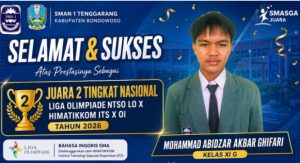 Siswa SMAN 1 Tenggarang Bondowoso Raih Juara 2 Nasional Olimpiade Bahasa inggris 2026