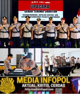 Kapolresta Banyuwangi Pimpin Upacara Sertijab Sejumlah Pejabat Utama dan Kapolsek, Ini Daftar Lengkapnya