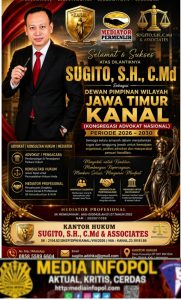 DARI LAMONGAN UNTUK JAWA TIMUR, SUGITO, S.H., C.Md DIPERCAYA PIMPIN DPW KANAL PERIODE 2026–2030
