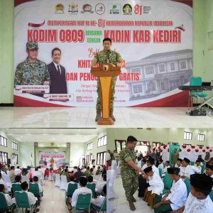 Kodim 0809/Kediri Gelar Khitan Masal Bahagia dan Pengobatan Gratis Semarakkan HUT Ke-81 Kemerdekaan RI