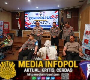 Peringati HUT LALU LINTAS BHAYANGKARA KE-71, POLRES JEMBER GELAR DONOR DARAH