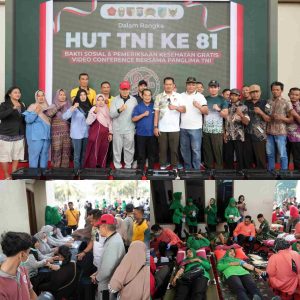 Kodim 0809/Kediri Menyambut  Peringatan HUT ke 81 TNI Gelar Bakti Sosial Dan Bakti Kesehatan Di SLG