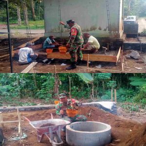 Wujud Kepedulian Lingkungan, Babinsa Sukosewu Dampingi Pemasangan Septic Tank Rumah Warga