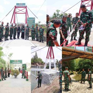 Tim Wasrik Itdam V/Brawijaya Tinjau Proyek Pembangunan Jembatan Di Wilayah Kodim 0808/Blitar
