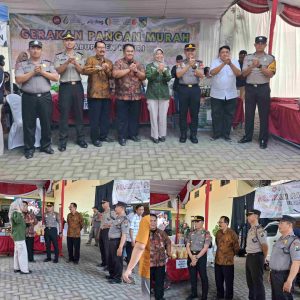 Perkuat Ketahanan Pangan, Polsek Kandat dan DKPP Kediri Gelar Gerakan Pangan Murah, Warga Juga Nikmati Layanan Cek Kesehatan Gratis.